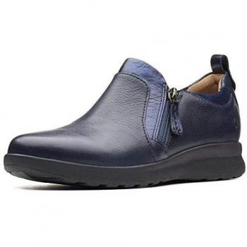 Clarks Un Adorn Zip, Mocassini Donna, Blu (Navy Combi-), 37 EU