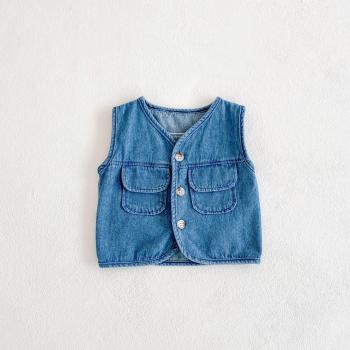 Sleeveless Denim Jacket for Girls
