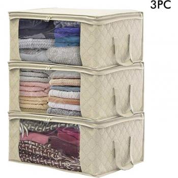 Boîte de rangement coupe‑brume pour couettes pliées