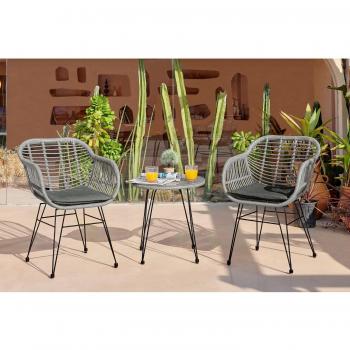 Belize Outdoor Garden Bistro Set with 2 Seats and Round Table