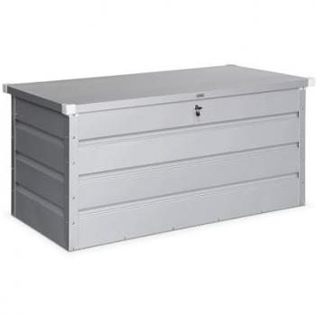 Baule da giardino in metallo grigio alluminio 385L