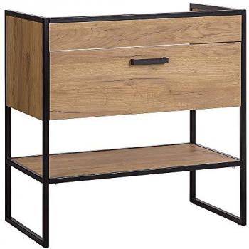 Lomadox Waschtisch MANHATTAN-56, Industrial-Design Gold Craft Oak/schwarz B/H/T ca. 80/82,3/46cm