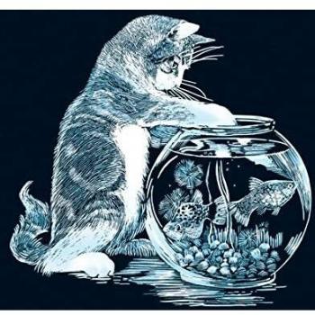 Tableau Scraper à gratter Le Chat pêcheur or