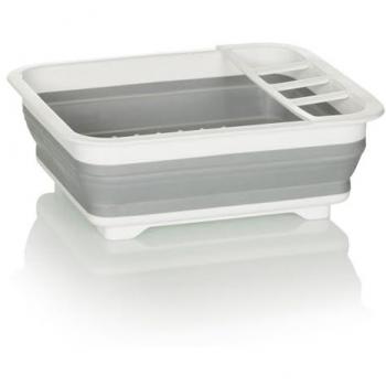 Bac d'égouttage CLEAN SIL pliable en silicone gris/blanc