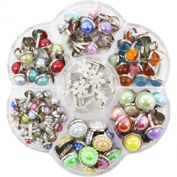 Mini Round Rhinestone Crystal Paper Fasteners