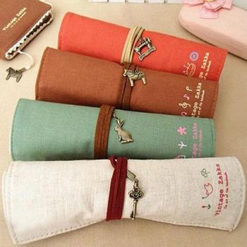 Canvas Roll-Up Pencil Case