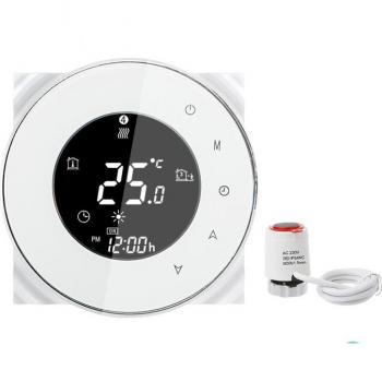 Smart WiFi Round Thermostat for Electric Actuator
