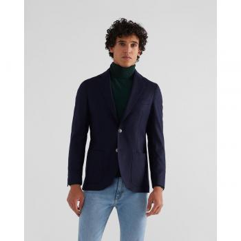 Silbon - Americana de hombre slim de lana en color azul marino