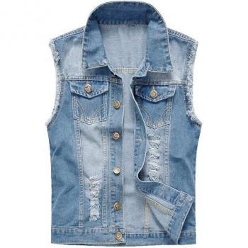 Zerrissene Denim Weste für Herren von CYSINCOS