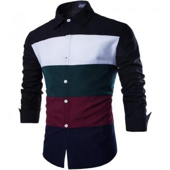 Camisa de Otoño Rayado Hombre