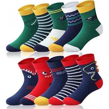 Adorel Calze Divertenti Cotone Bambino 10 Paia Squalo e Coccodrillo 28-31
