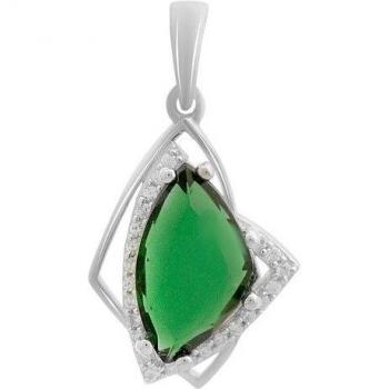 Colgante de plata con esmeralda 2.985ct y piedras brillantes