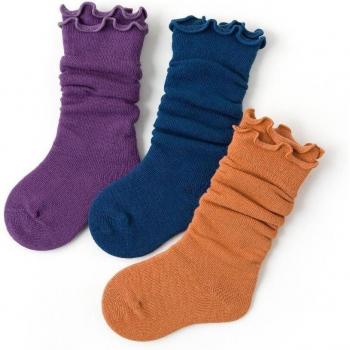 Medias de princesa de algodón para niña, 3 pares, hasta la rodilla, color sólido, talla 1-5T, primavera y otoño