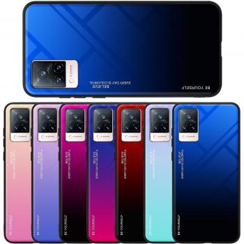 Protector de Tela TPU para Vivo V21 4G/5G con Cristal Protector – Bicolor Azul‑Negro