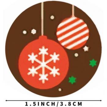 Festliche Rundaufkleber Weihnachten