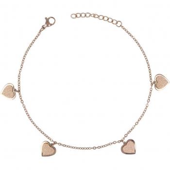 Rose Gold 10mm Steel Anklet Love by Lily R7427