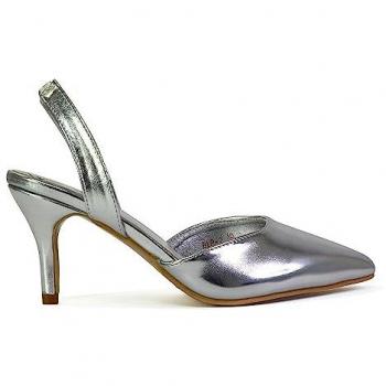 Silver Glide Pointed Toe Sling-Back