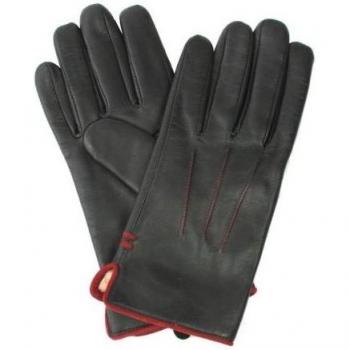 Eastern Counties Leather Guanti in Pelle Charles M Borgogna Nero