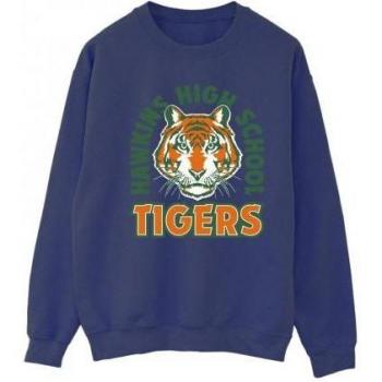 Sudadera Netflix “Stranger Things” para Mujer – Estilo Hawkins Arch Tigre – Blanco Talla L
