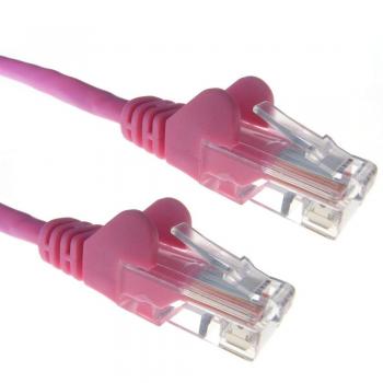 Poly Bag 0.5m RJ45 CAT6 UTP Stranded Flush Moulded LS0H Network Cable 24AWG Pink