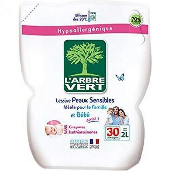 Lessive Verte Rechargée 2 L, 30 Lavages – Hypoallergénique