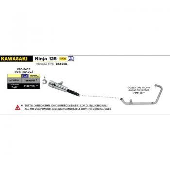 Marmitta Arrow Pro‑Race Nichrom Scuro Slip‑On per Kawasaki Z 125