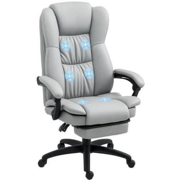 Fauteuil de Bureau Ergonomique Massant Vinsetto - Dossier Inclinable - Hauteur Ajustable - 68,5x68,5x121cm