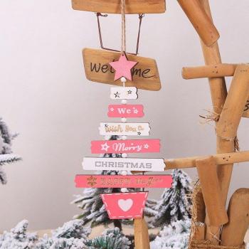 Wooden Christmas Tree Decorations Merry Christmas Sign