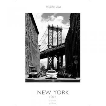New York Kalender schwarz-weiss 2026 59x42cm Grosses Format - Eleganter Schwarz-Weiß-Print mit beeindruckenden New...