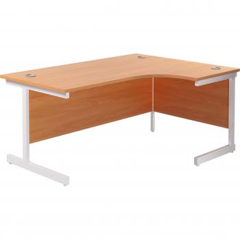 1600x1200 Single Right Hand Radial Desk Beech-White