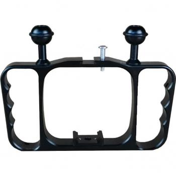 Dual Handheld Diving Light Arm CNC Aluminum Mount with Lanyard for DJI Osmo Action and GoPro HERO Series