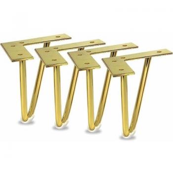 Cyslmuk 6-Inch Golden Metal Cabinet Legs – 4 Pack