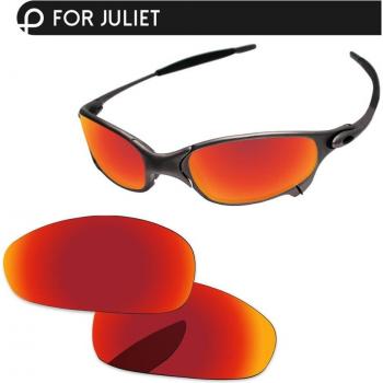 Papaviva Fire Red Mirror Replacement Lenses for Juliet Sunglasses