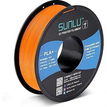 Filamento PLA+ 1.75 mm SUNLU, 1 kg, Alta precisión, Naranja