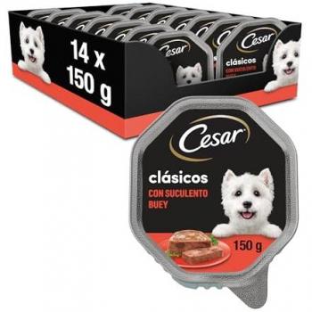 Cesar Comida Húmeda para Perros Sabor Buey (Pack de 14 Tarrinas x 150g)