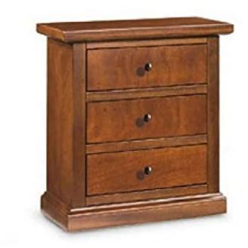 Milani Home - Comodino in Legno Massello 60x35x64