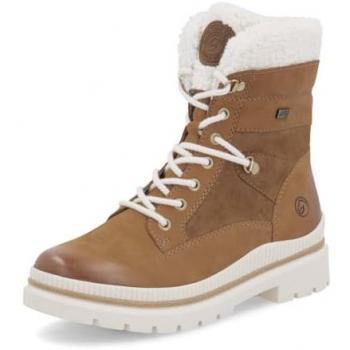 Remonte Damen Winterstiefel, Blockabsatz, Schnürstiefelette, Teddyfutter
