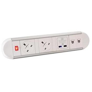 Dams Chromatography Clip-On Power Module 2 x UK Sockets, 1 x Twin USB Fast Charge
