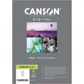 CANSON Digital Everyday Glossy – Boîte 50 feuilles de papier photo brillant A4, 200 g/m²