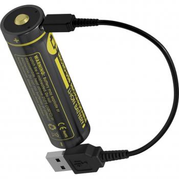 Batería Recargable NITECORE 18650 de Alto Rendimiento con Cable MicroUSB