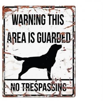 Waarschuwingsbord Golden Retriever (wit)