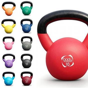 Body Revolution Neoprene Coated Cast Iron Kettlebell, Red