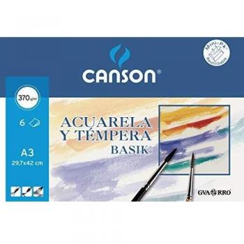 Canson Basik papier aquarelle A3 370g 6 feuilles