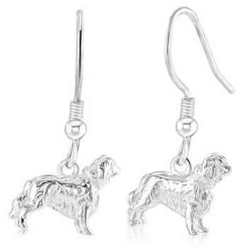 Silver King Charles Spaniel Hook Studs