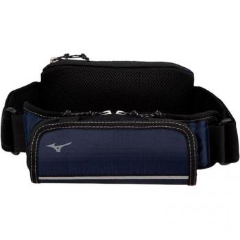 Riñonera Mizuno tipo pouch con botella azul