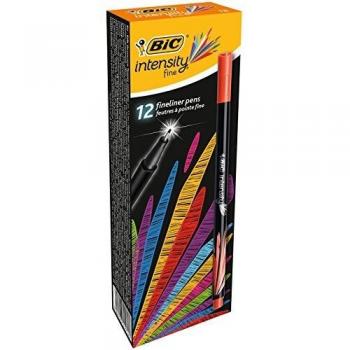 BIC Intensity Stylo Feutre à Pointe Fine d'Encre à Base Lot de 12 - Orange