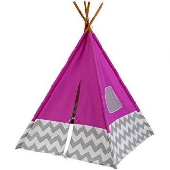 Rose Indian Teepee with Gray and White Chevrons