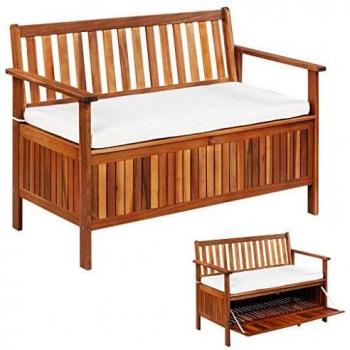 VidaXL Garden Storage Bench Solid Acacia Wood 120x63x84 cm