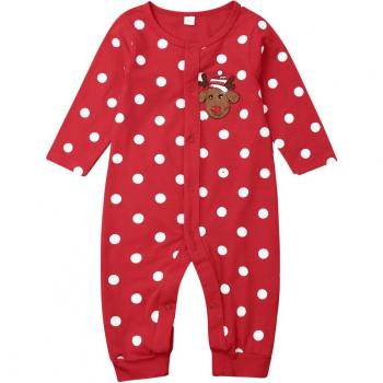 Red Cartoon Deer Baby Jumpsuit 0-18M