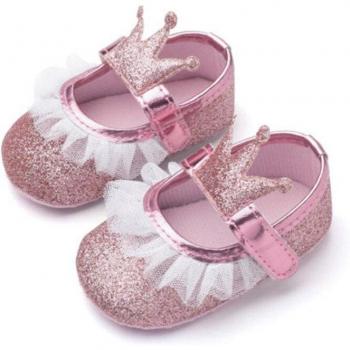 CANIS PU Leather Baby Girl Soft Sole Crib Shoes